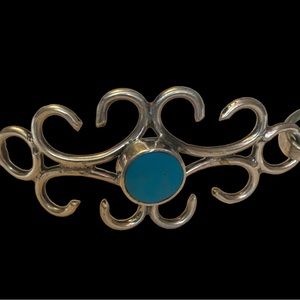🌴Vintage Sterling Silver Turquoise Bangle, Mexico 925